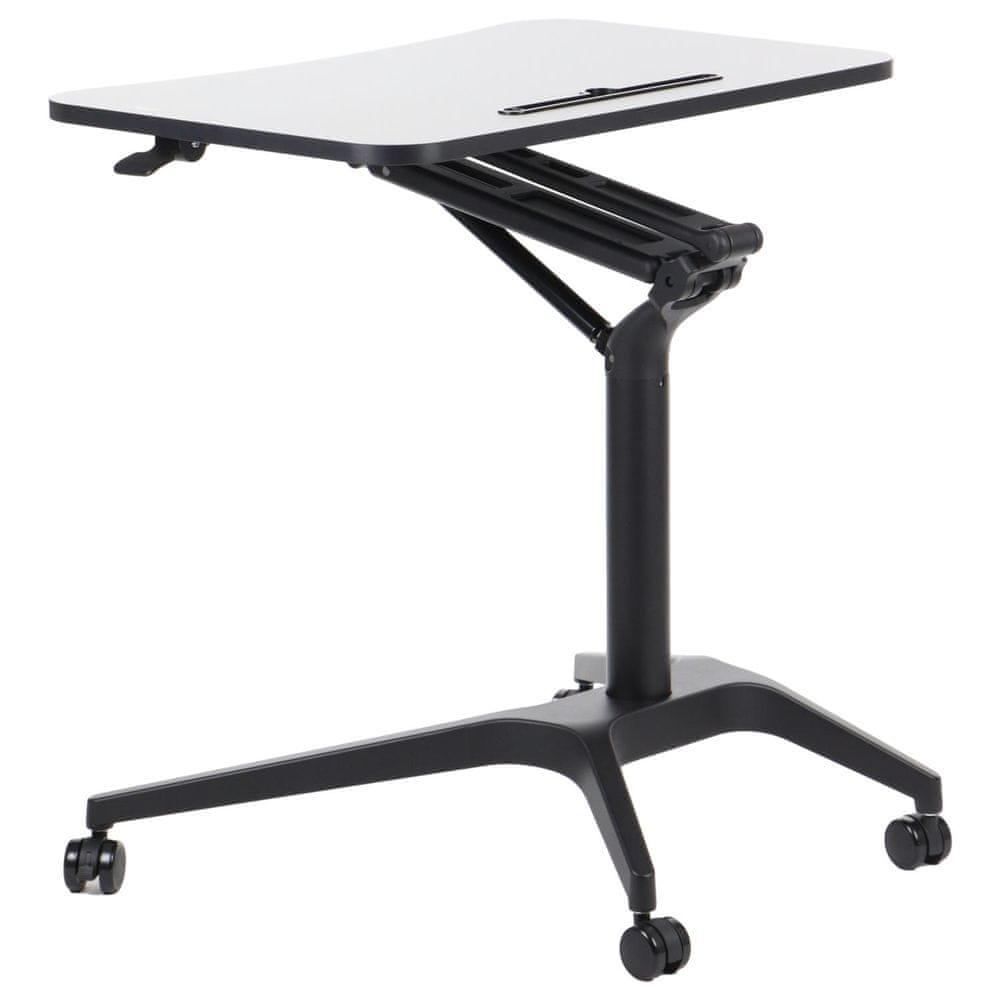 STEMA Výškovo nastaviteľný stôl SH-A10, čierny rám, doska čierna, výška 73,5-104 cm, doska 72x48 cm.